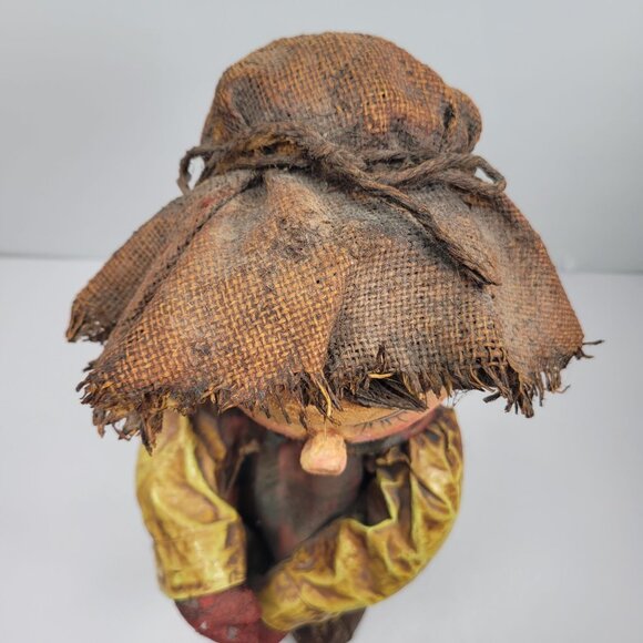 Vintage Paper Mache Handcrafted Christmas Caroler Doll With Hat & Scarf - Picture 6 of 7